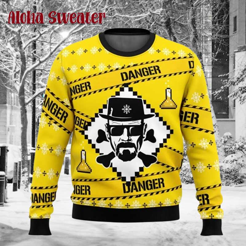 Heisenberg Breaking Bad Danger Line Ugly Christmas Sweater - Holiday Gift product image