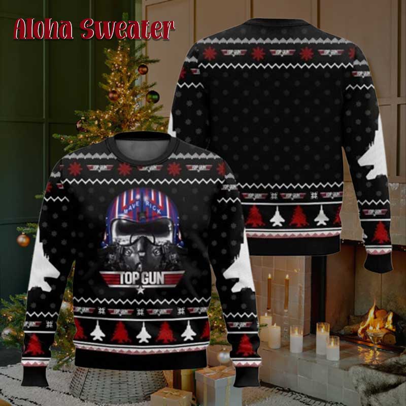 Helmet Protect Top Gun Ugly Christmas Sweater - Holiday Gift product image
