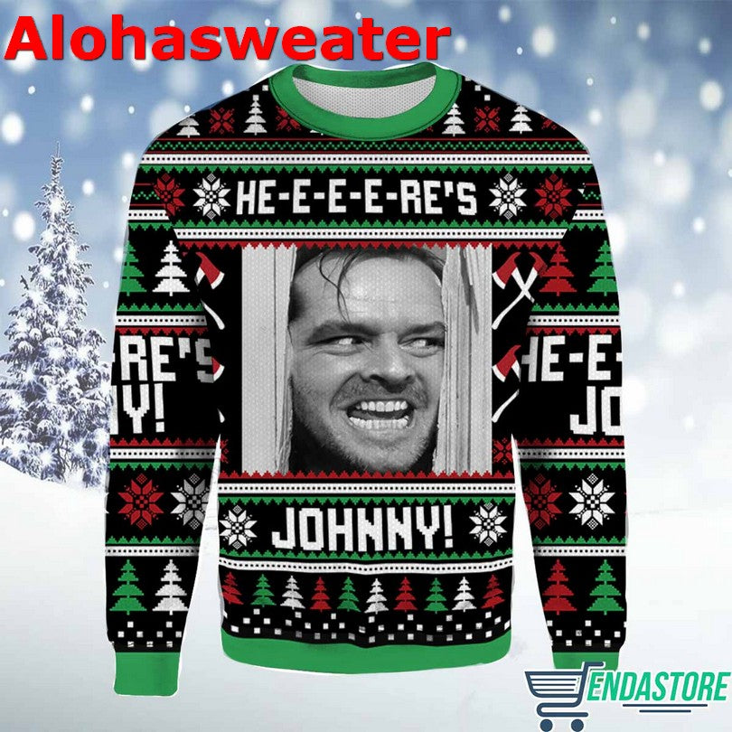 Here’s Johnny The Shining Ugly Christmas Sweater - Holiday Gift product image