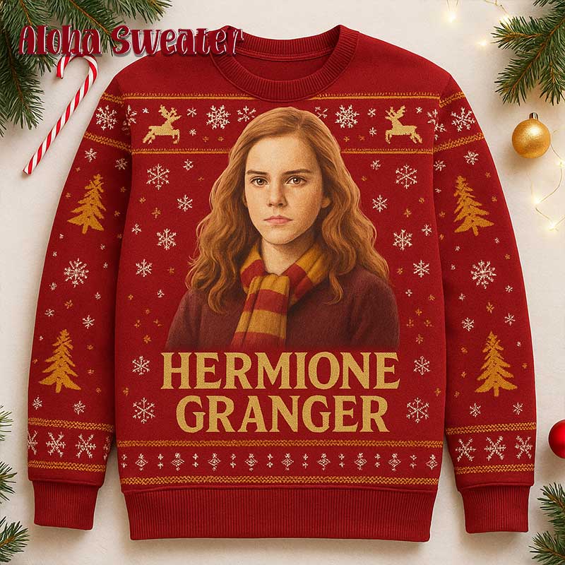 Hermione Granger Gryffindor Hary Potter Ugly Christmas Sweater - Holiday Gift product image