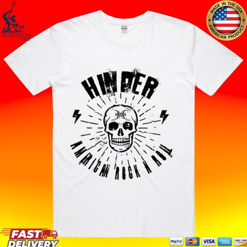 Hinder American Rock N Roll Skull - Adult & Kids T-Shirts, Sweatshirts & Hoodies apparel design preview 1