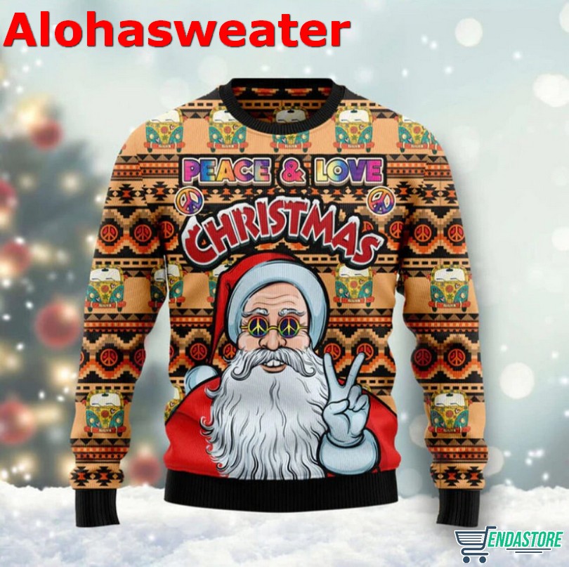 Hippie tree Xmas Christmas Sweater - Holiday Gift product image 2