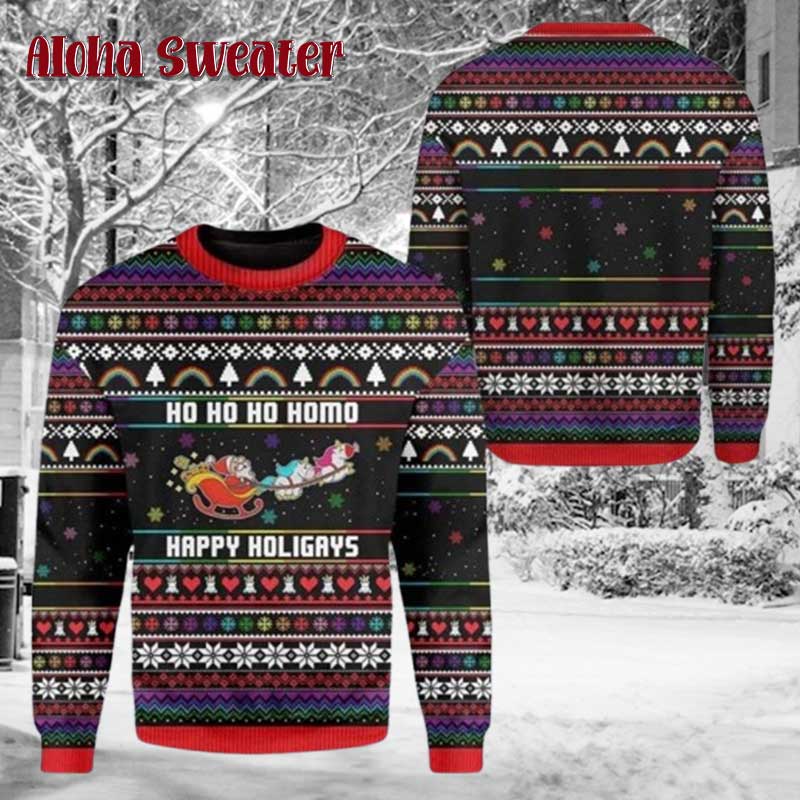 Holigays Lgbt Gay Ugly Christmas Sweater - Holiday Gift product image 3