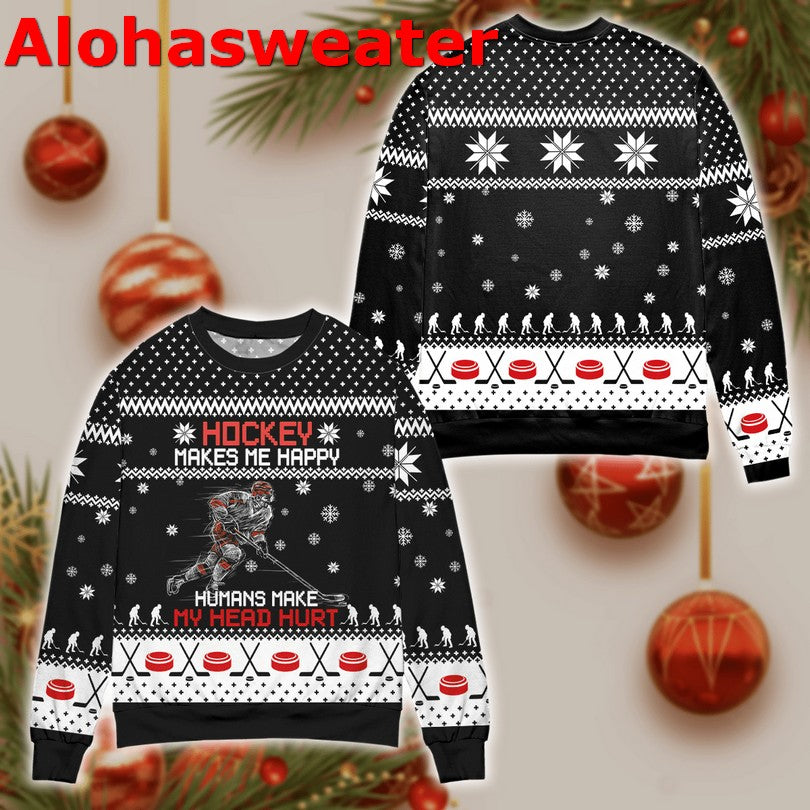 Hockey Christmas Ugly Christmas Sweater - Holiday Gift product image 4