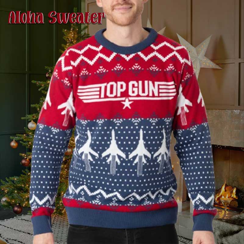 Helmet Protect Top Gun Ugly Christmas Sweater - Holiday Gift product image 2