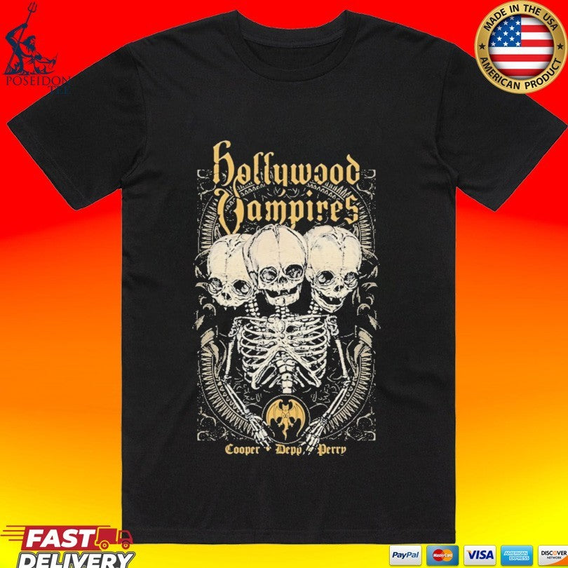 Hollywood Vampires Conjoined Skeleton - Adult & Kids T-Shirts, Sweatshirts & Hoodies apparel design preview 1