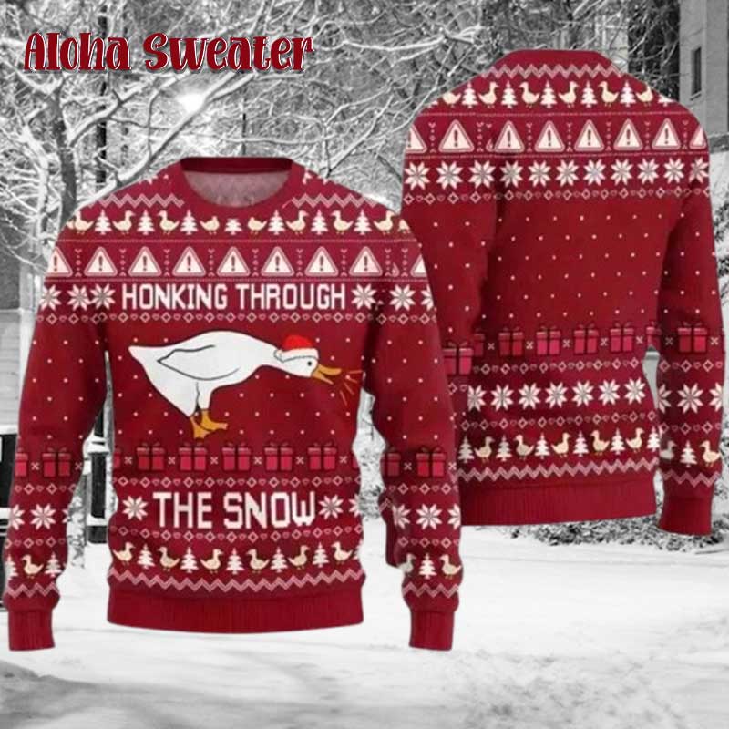 Goose Honk Funny Xmas Ugly Christmas Sweater - Holiday Gift product image 5