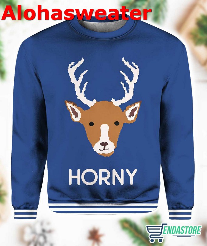 Horny As Buck Ugly Christmas Sweater - Holiday Gift product image