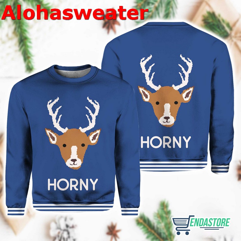 Horny As Buck Ugly Christmas Sweater - Holiday Gift product image 2