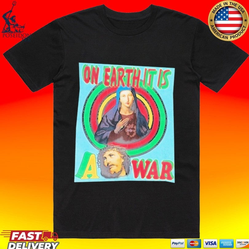 Houston Texans Saint Michael On Earth It Is A War - Adult & Kids T-Shirts, Sweatshirts & Hoodies apparel design preview 1