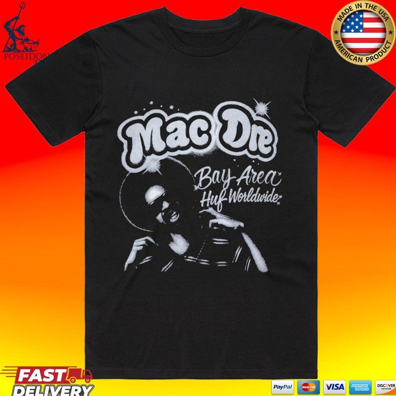 Huf X Mac Dre Bay Area Worldwide Airbrush - Adult & Kids T-Shirts, Sweatshirts & Hoodies apparel design preview 1