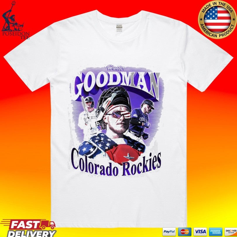Hunter Goodman Colorado Rockies Baseball Giveaway - Adult & Kids T-Shirts, Sweatshirts & Hoodies apparel design preview 1