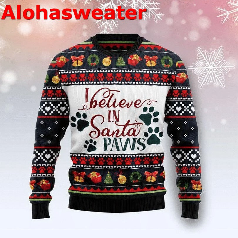 I believe in Santa paws Christmas Sweater - Holiday Gift product image