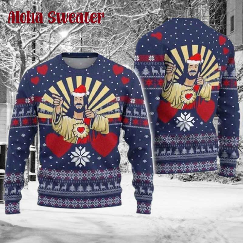 Go Jesus It’s Your Birthday Ugly Christmas Sweater - Holiday Gift product image 2