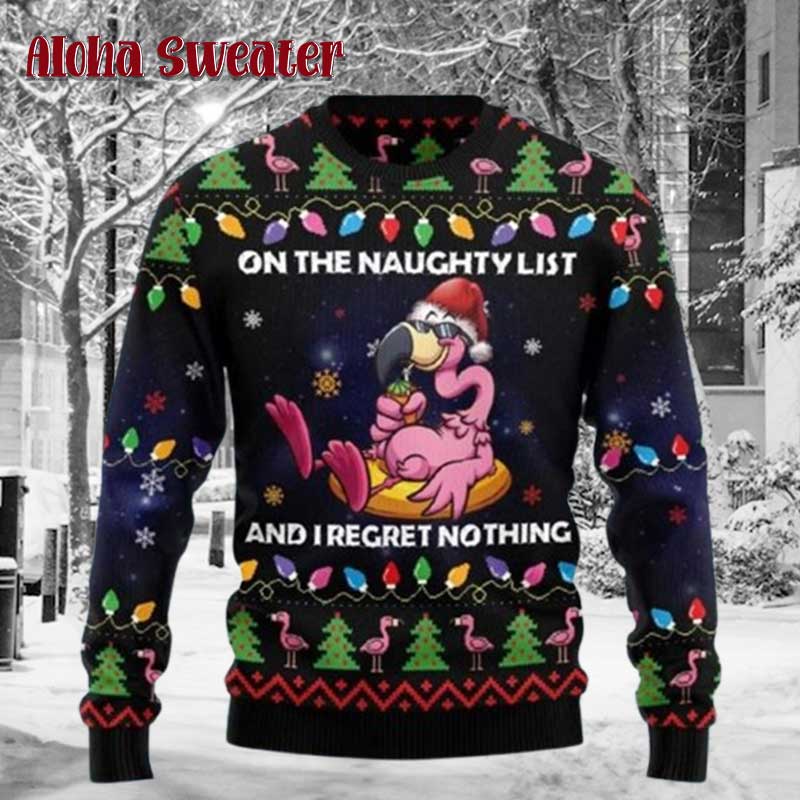 I Am Dreaming Of A Pink Christmas Flamingo Ugly Christmas Sweater - Holiday Gift product image 3