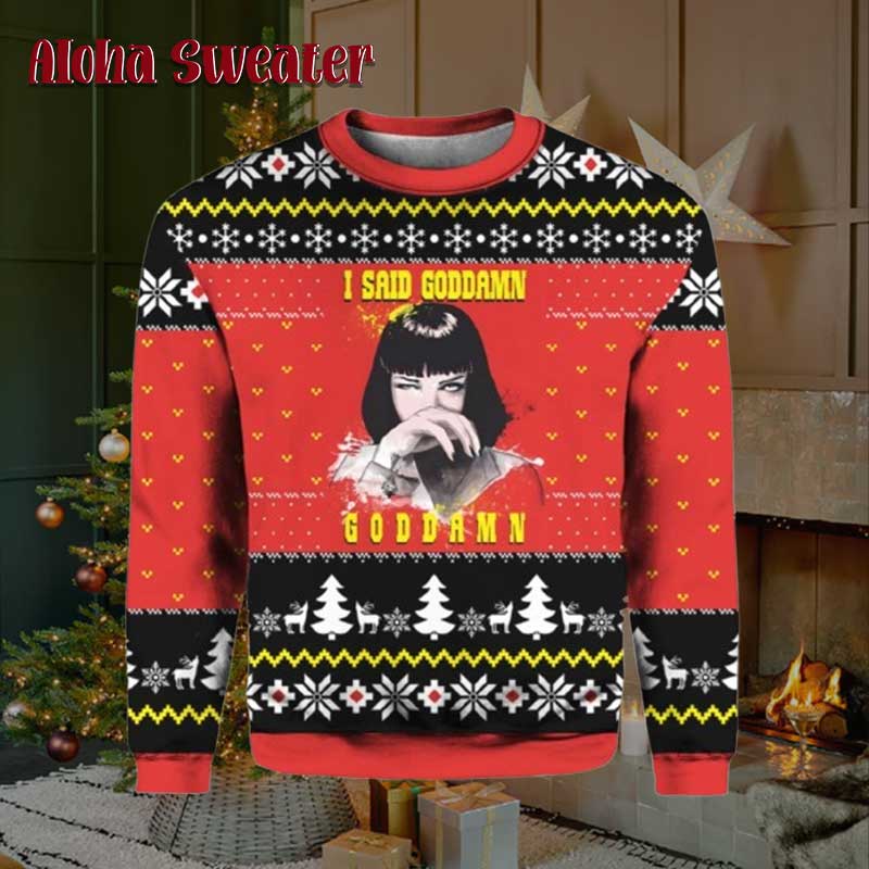 John Fox Force Five Pulp Fiction Ugly Christmas Sweater - Holiday Gift product image 2