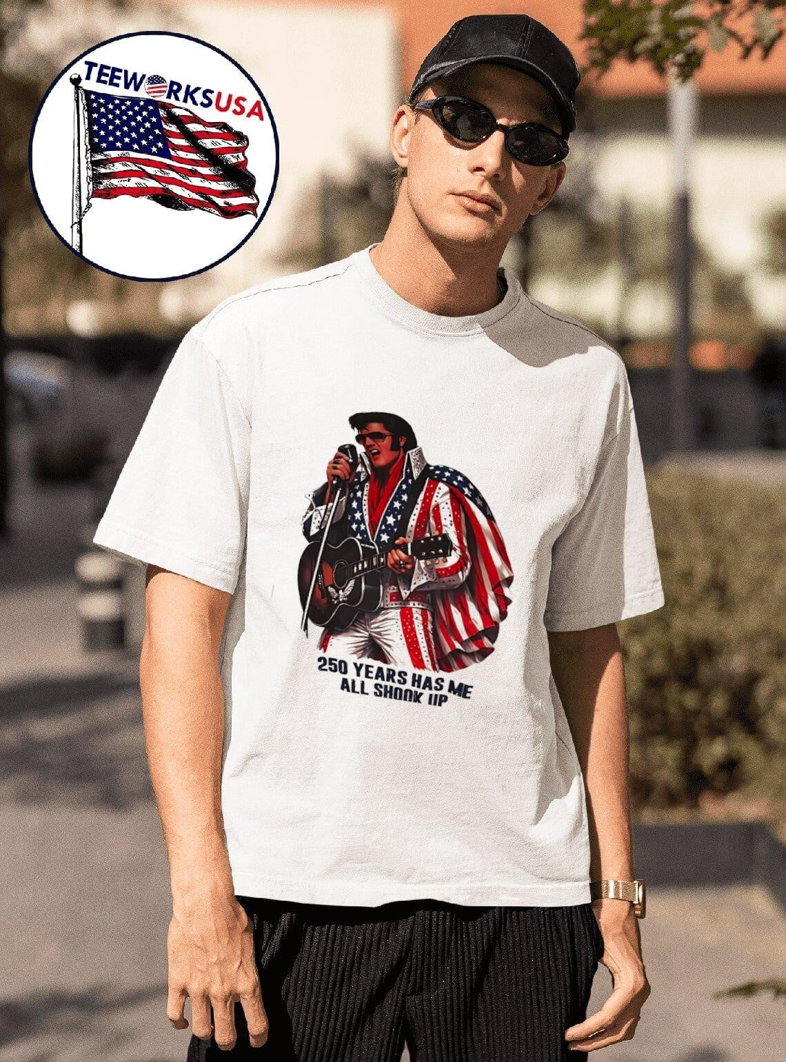 250 Years Has Me All Shook Up Elvis Presley - Adult & Kids T-Shirts, Sweatshirts & Hoodies apparel design preview 1