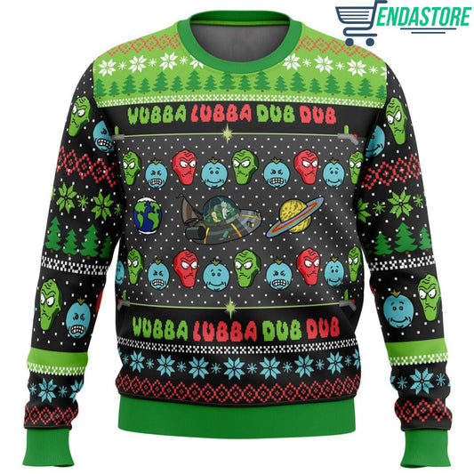 Wubba Lubba Wubba Lubba Rick Morty 3D Ugly Christmas Sweater - Holiday Gift product image