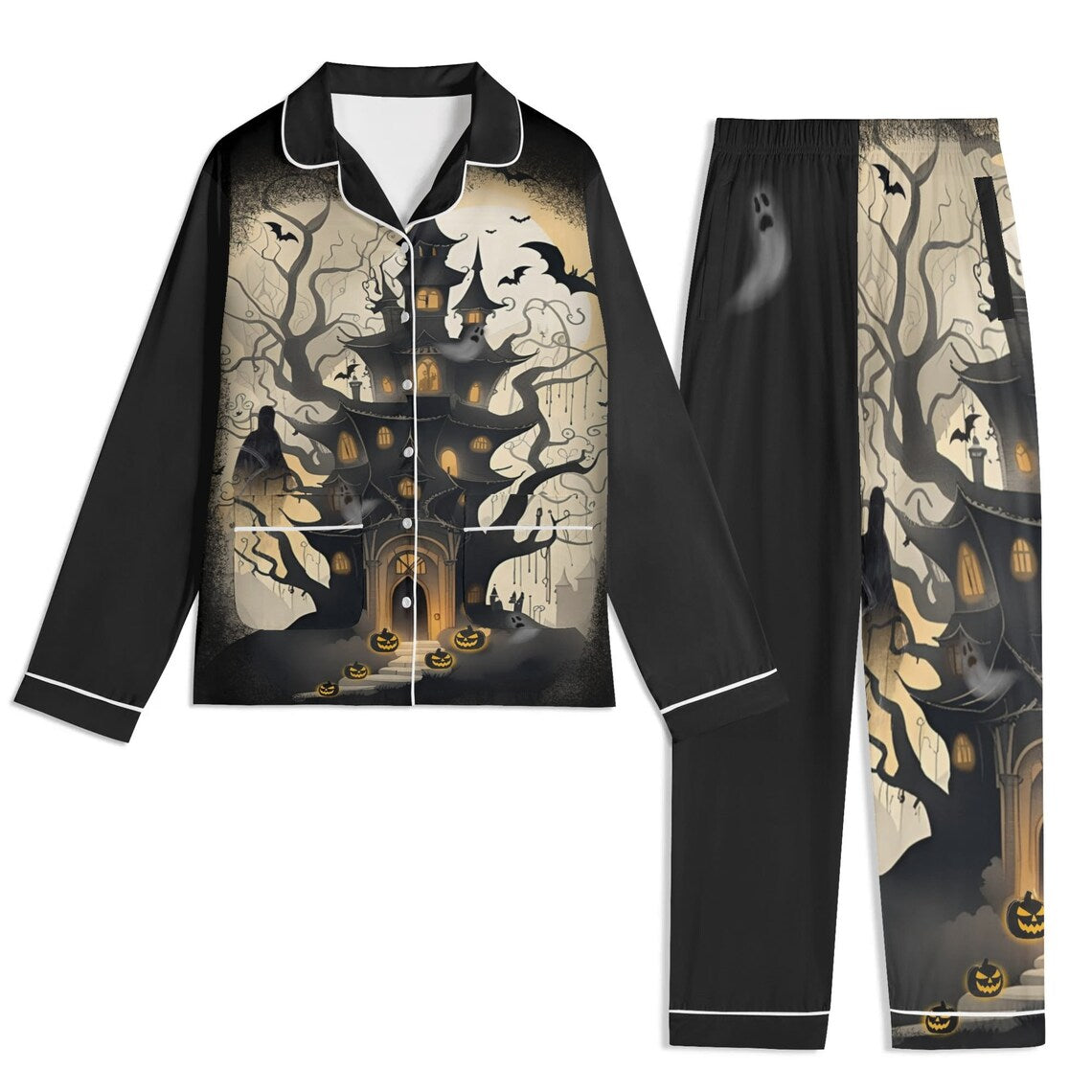 Halloween Mansion Pajama Set 3D Sweater - Gift Idea product image
