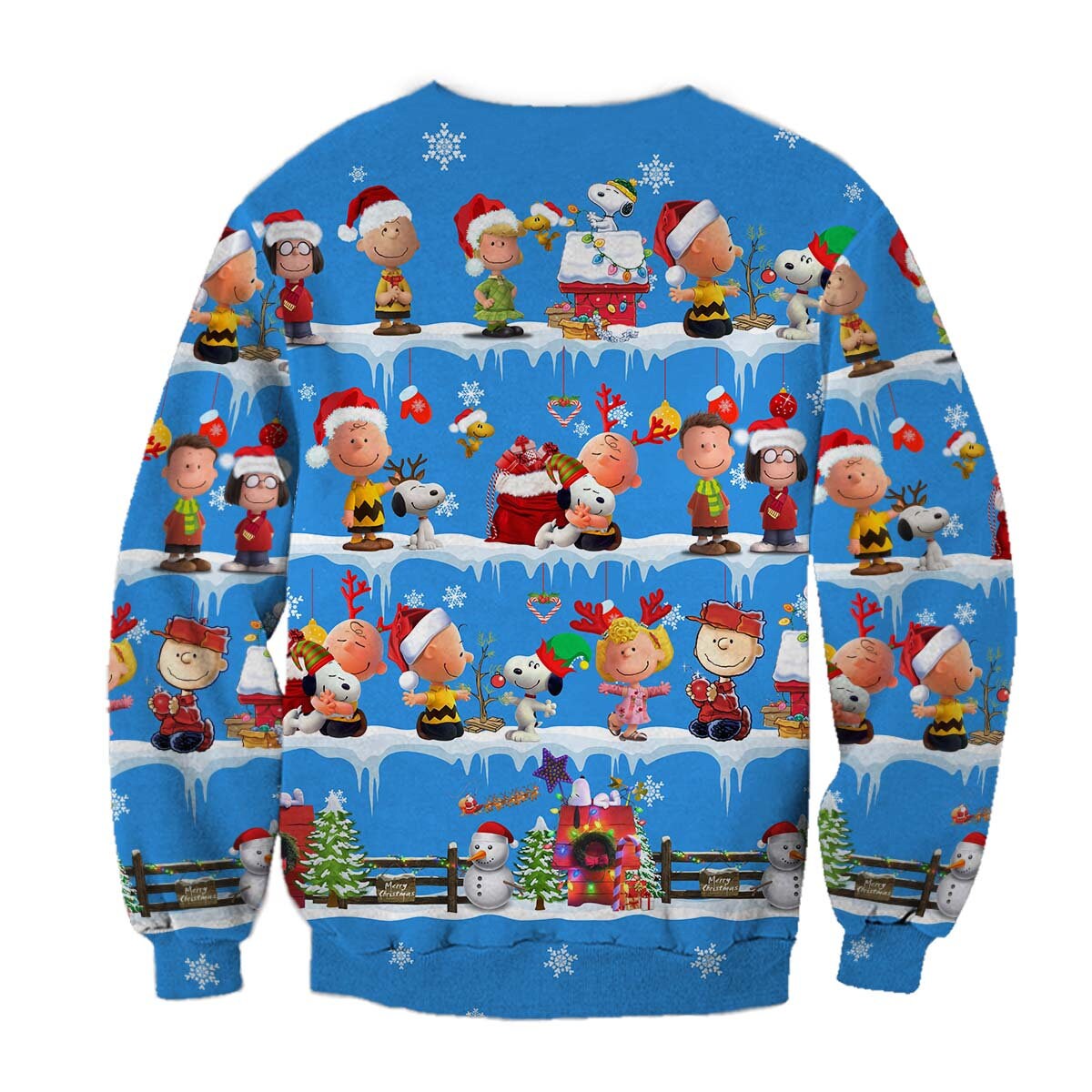 The Peanuts pattern Xmas blue 3D Christmas Sweater - Holiday Gift product image 3
