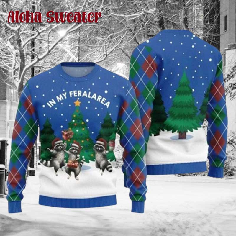 Racoon Funny Trashing Snow Ugly Christmas Sweater - Holiday Gift product image 5