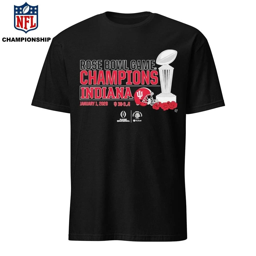 Indiana Football CFP Rose Bowl Champions Trophy - Adult & Kids T-Shirts, Sweatshirts & Hoodies apparel design preview 1