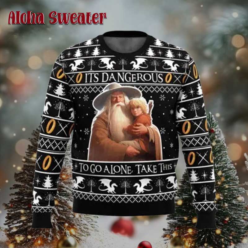 Lord Of The Rings Black Pattern Ugly Christmas Sweater - Holiday Gift product image 3