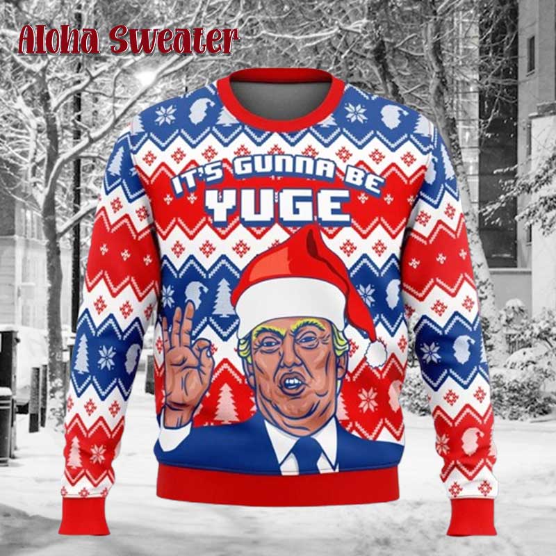 It’s Gunna Be Yuge Trump Ugly Christmas Sweater - Holiday Gift product image