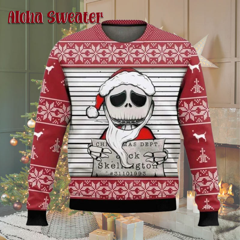 Jack In Satan Hat The Nightmare Before Christmas Ugly Christmas Sweater - Holiday Gift product image 3