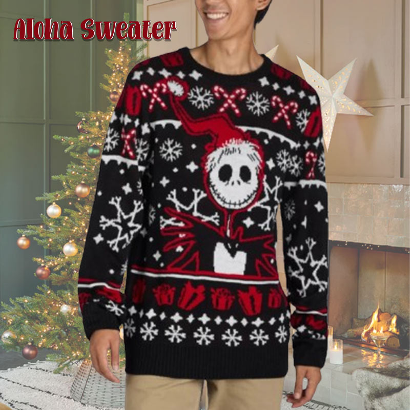 Jack In Satan Hat The Nightmare Before Christmas Ugly Christmas Sweater - Holiday Gift product image