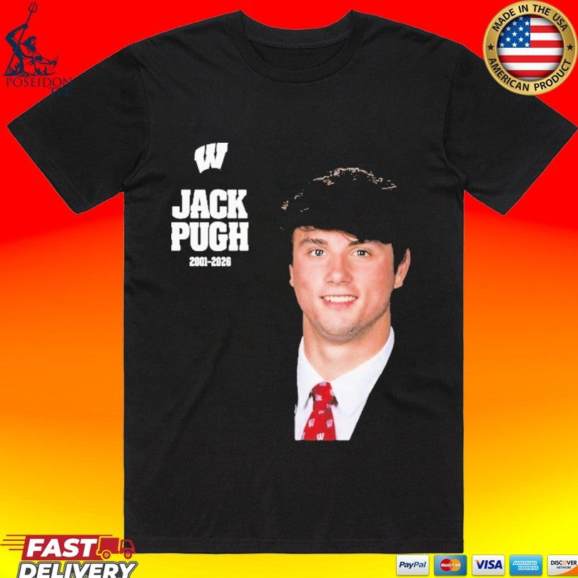 Jack Pugh 2001 2026 Wisconsin Badgers Football - Adult & Kids T-Shirts, Sweatshirts & Hoodies apparel design preview 1
