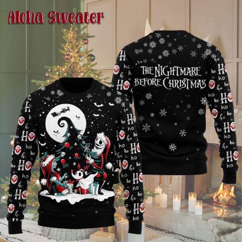 Jack Skelington Rainbow Pattern The Nightmare Before Christmas Ugly Christmas Sweater - Holiday Gift product image 2