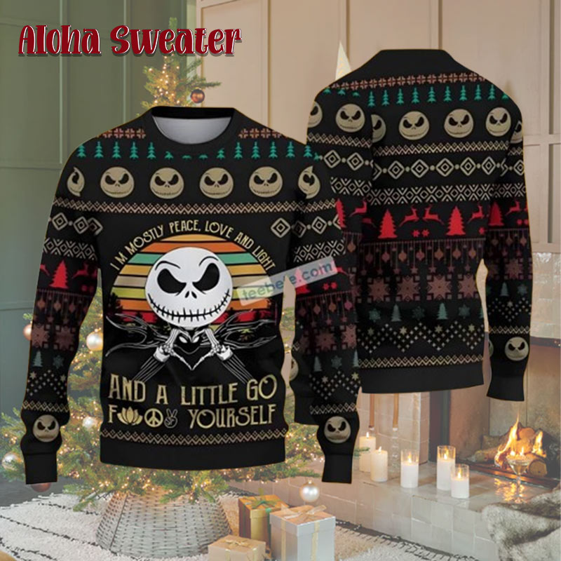 Jack Skellington Hallothanksmas The Nightmare Before Ugly Christmas Sweater - Holiday Gift product image 2