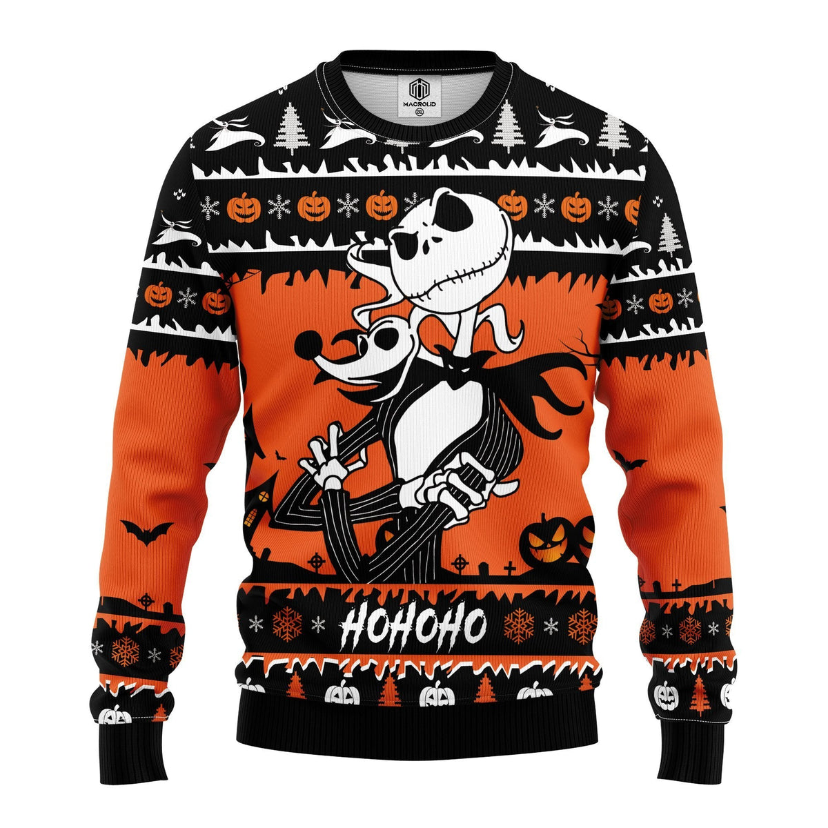 Jack and Zero Nightmare 3D Ugly Christmas Sweater - Holiday Gift product image 2