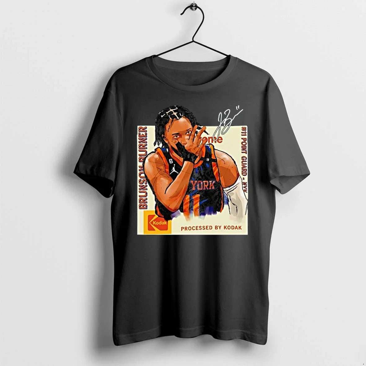 Jalen Brunson Burner 1a New York Basketball Signature - Adult & Kids T-Shirts, Sweatshirts & Hoodies apparel design preview 1
