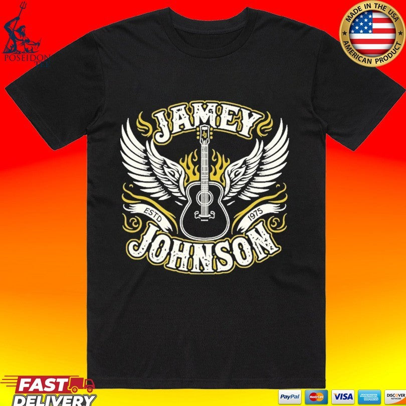 Jamey Johnson Est. 1975 Guitar - Adult & Kids T-Shirts, Sweatshirts & Hoodies apparel design preview 1