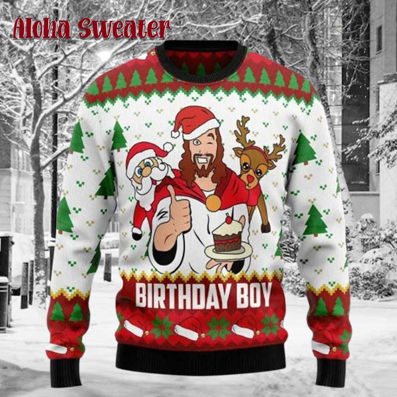 Funny Faith Inspired Jesus Ugly Christmas Sweater - Holiday Gift product image 5