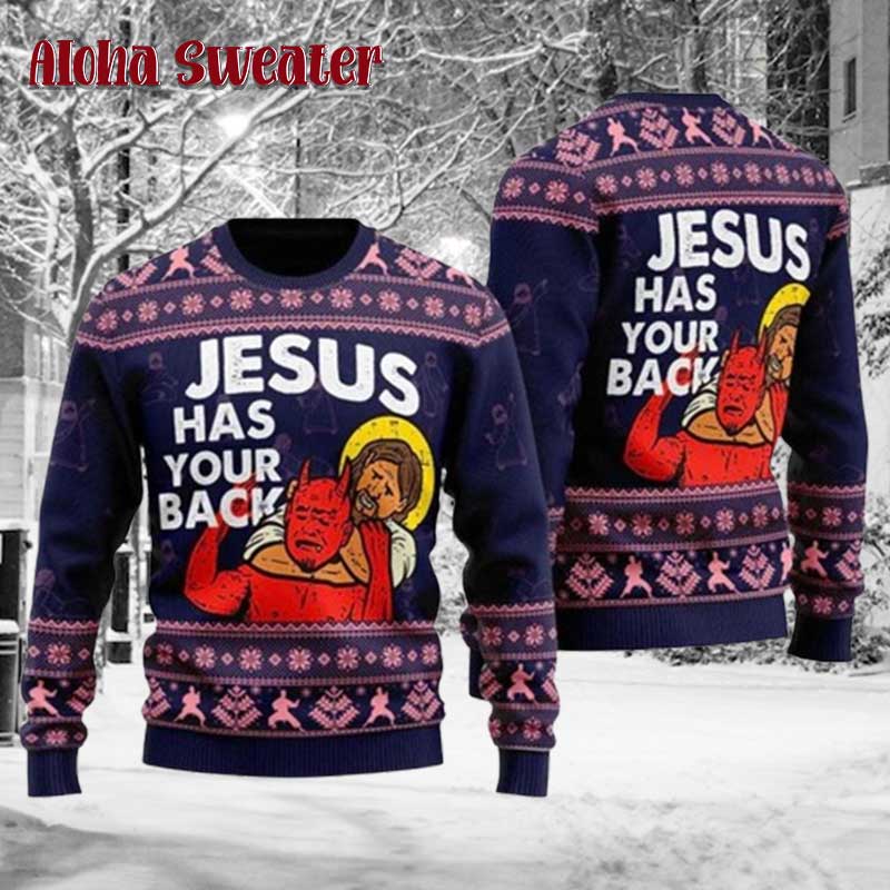 Jesus Christ And The Children Ugly Christmas Sweater - Holiday Gift product image 2