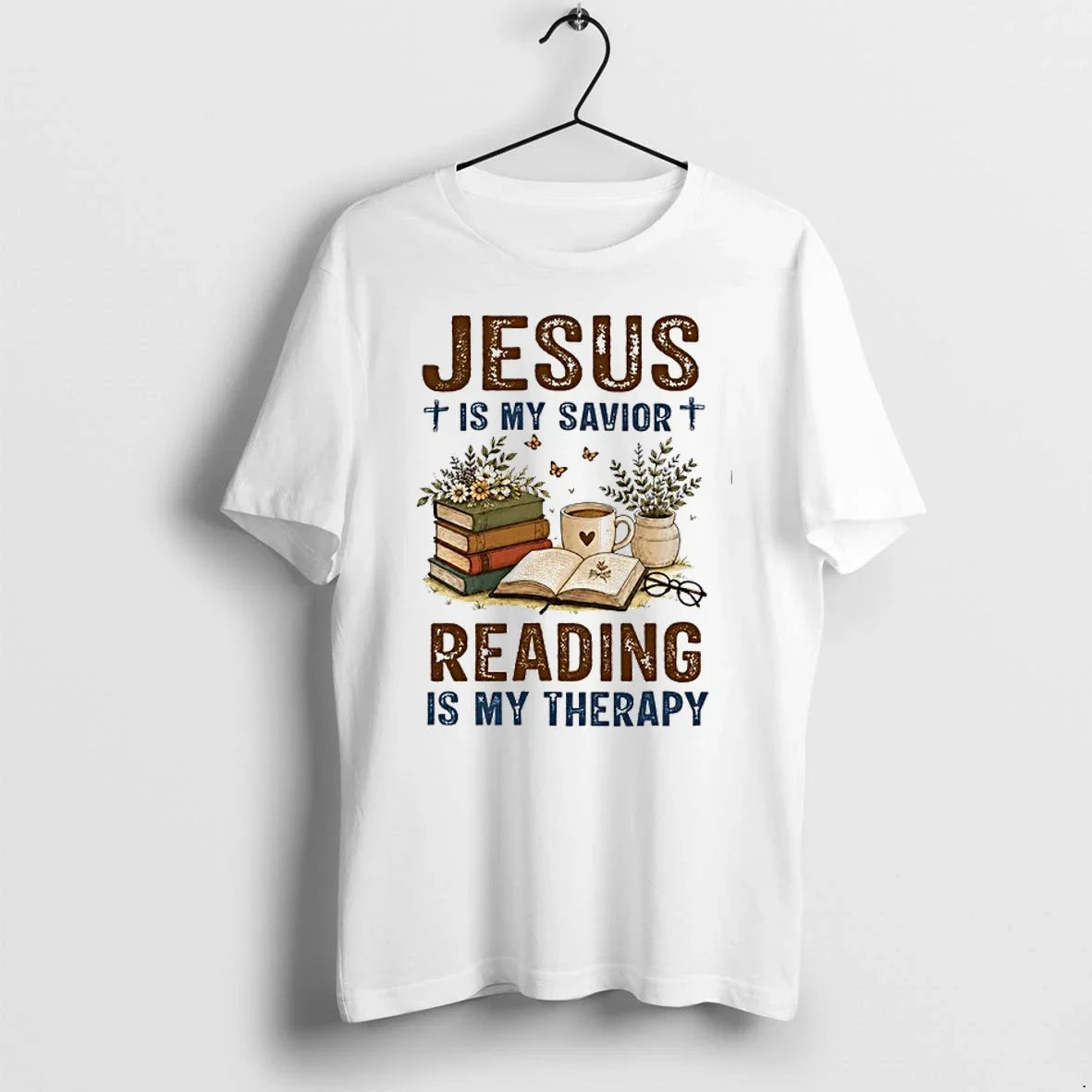 Jesus Is My Savior Book Reading Therapy 0 Sweater - Adult & Kids T-Shirts, Sweatshirts & Hoodies apparel design preview 1