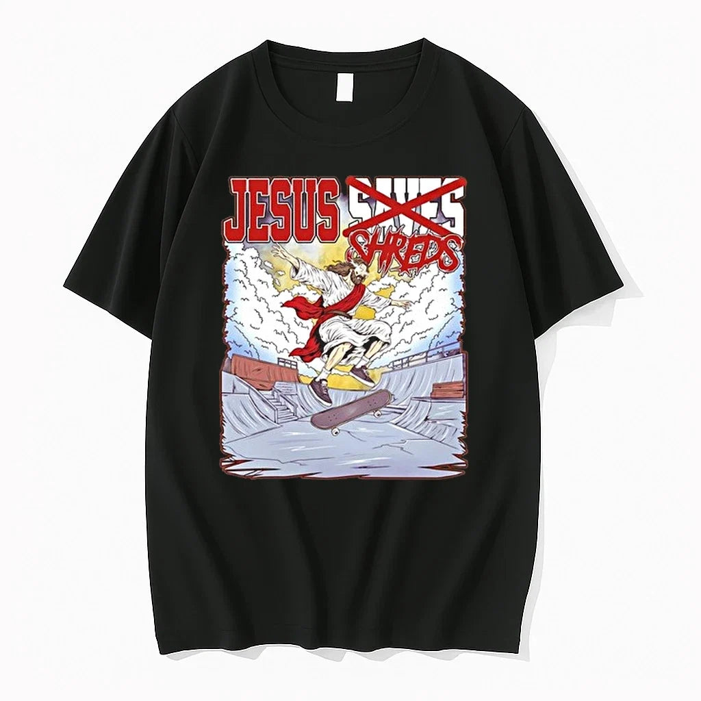 Jesus Shreds Skateboarding Meme Graphic 0 Sweater - Adult & Kids T-Shirts, Sweatshirts & Hoodies apparel design preview 1