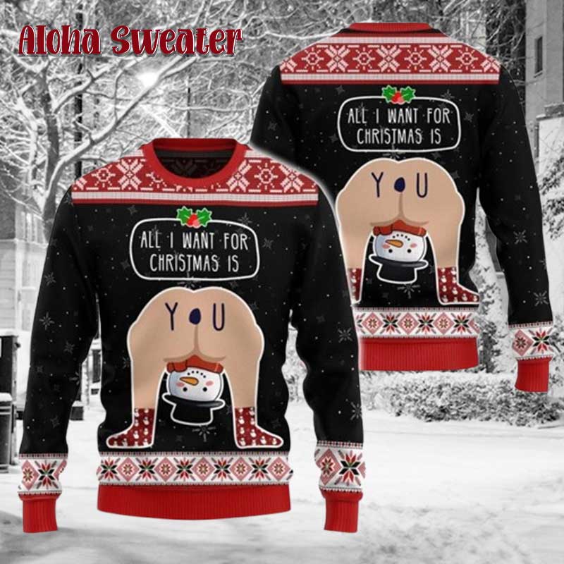 Jingle Balls Naughty Joke Ugly Christmas Sweater - Holiday Gift product image 3