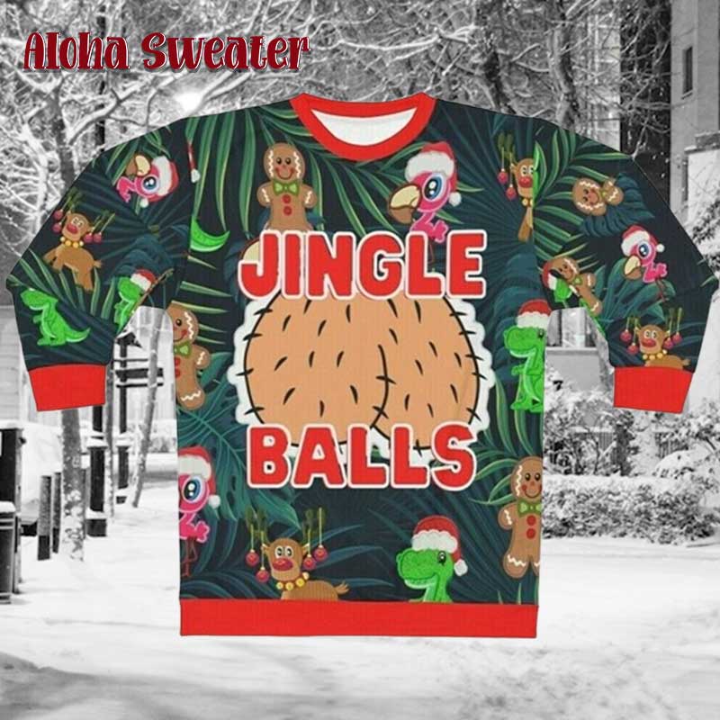 Jingle Balls Santa Claus Naughty Ugly Christmas Sweater - Holiday Gift product image 3