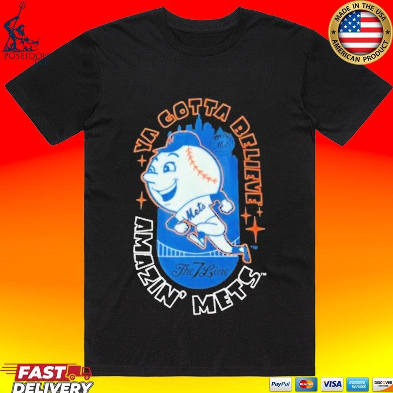 Joba Chamberlain Ya Gotta Believe Amazin' Mets - Adult & Kids T-Shirts, Sweatshirts & Hoodies apparel design preview 1