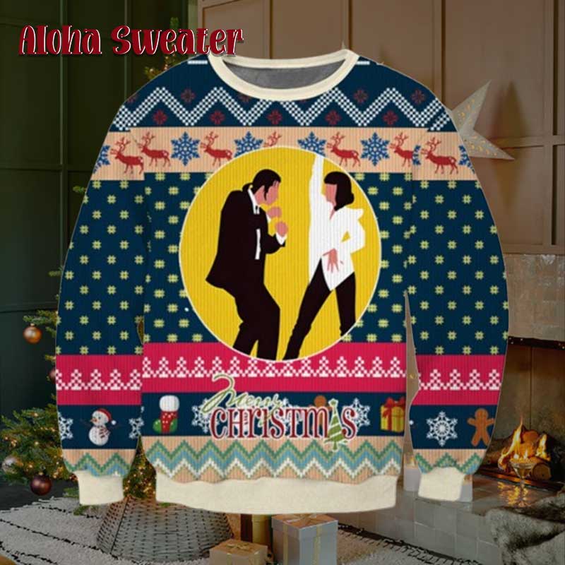 John Fox Force Five Pulp Fiction Ugly Christmas Sweater - Holiday Gift product image