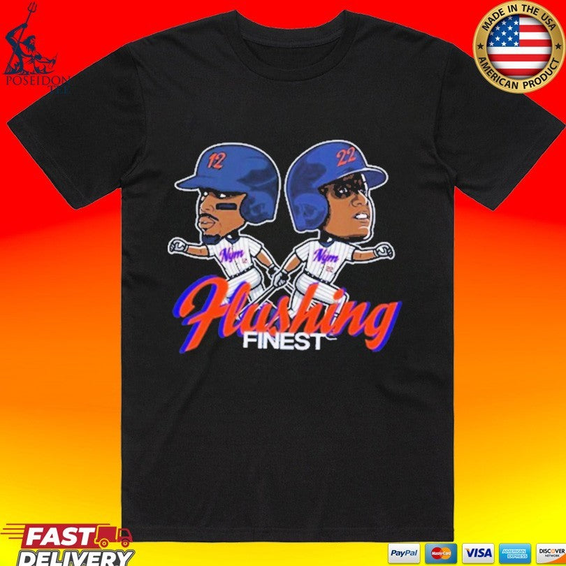 Juan Soto And Francisco Lindor Flushing Finest - Adult & Kids T-Shirts, Sweatshirts & Hoodies apparel design preview 1