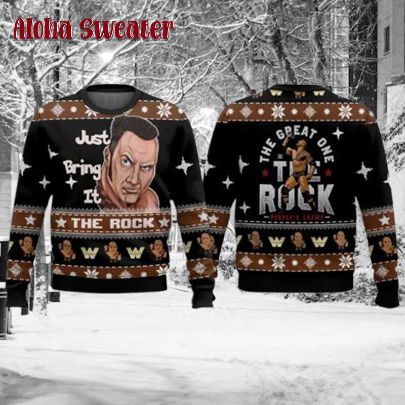Ripple Junction Black Blue The Rock Ugly Christmas Sweater - Holiday Gift product image 3