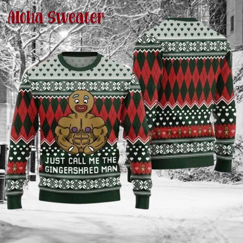 Let’s Get Baked Funny Gingerbread Ugly Christmas Sweater - Holiday Gift product image 3