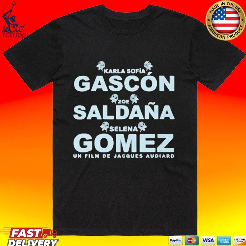 Karla Sofía Gascón Zoe Saldaña And Selena Gomez - Adult & Kids T-Shirts, Sweatshirts & Hoodies apparel design preview 1