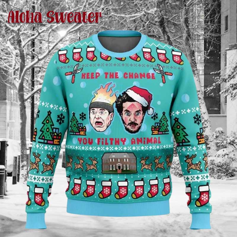 Keep The Change Home Alone Ugly Christmas Sweater - Holiday Gift product image