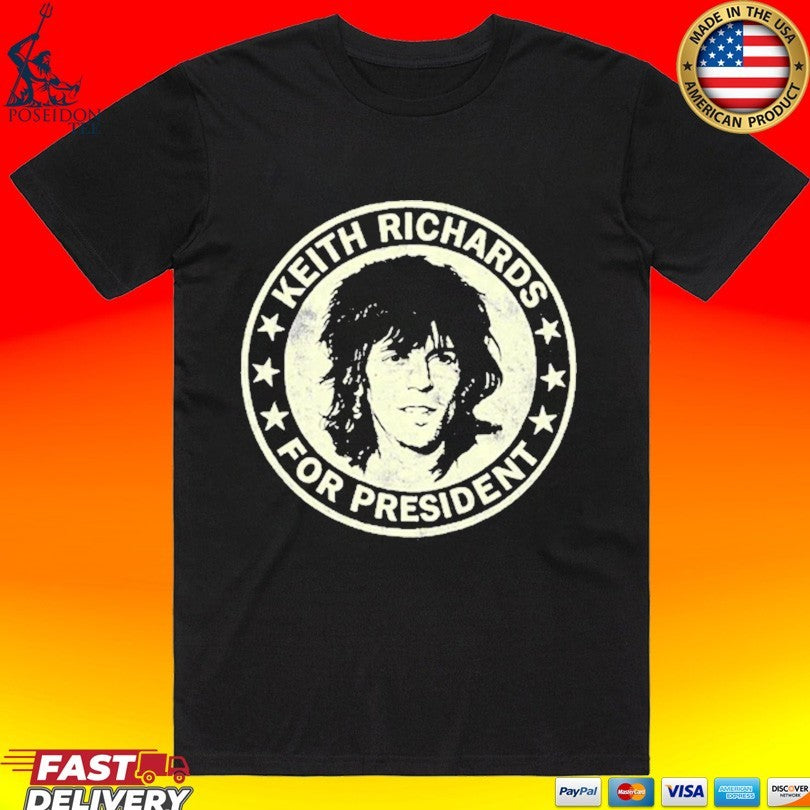 Keith Richards For President - Adult & Kids T-Shirts, Sweatshirts & Hoodies apparel design preview 1